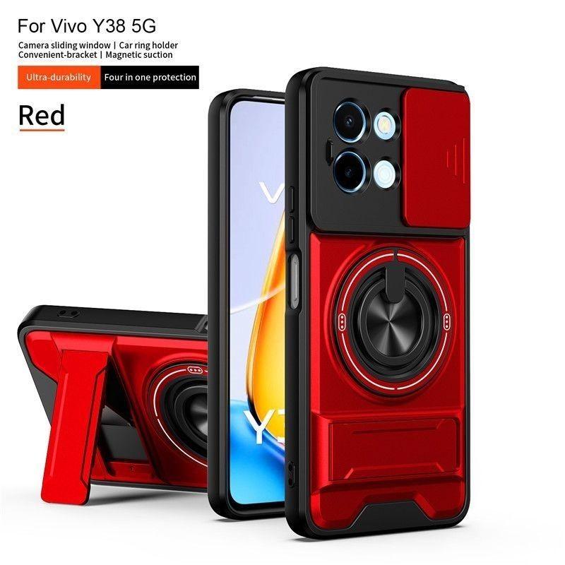 Case For Vivo Y200i Magnetic Stand Window Flip Case Full Lens Protection Shockproof Cover