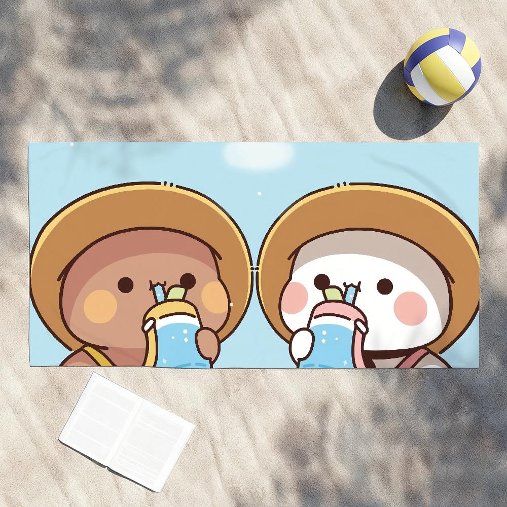 Мультяшное полотенце BuBU Dudu Kawaii Мягкое Легкое Противопесочное Большое Пляжное Полотенце Быстросохнущее Ванна Спорт Семья
