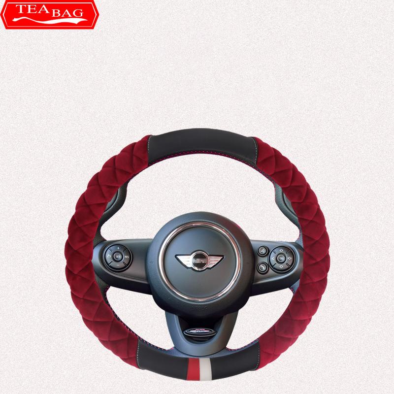 Car Plush Steering Wheel Cover Winter Warm Protector Decor for Mini Cooper F54 F60 R55 R60 R61 Smart Fortwo Forfour Accessories
