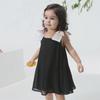 Pleated Chiffon Summer Princess Dress with Big Bow for Girls