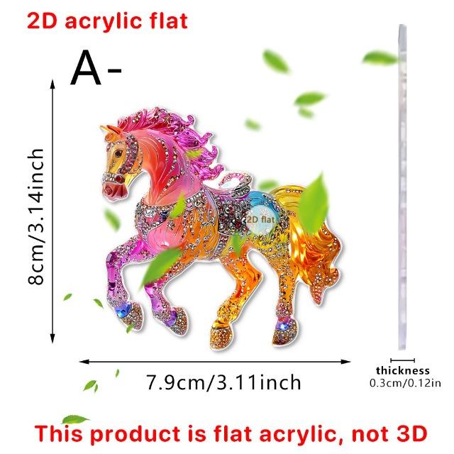 Акриловый брелок для ключей в виде лошади и подвесной декор - Золотистый/Эбеновый, мультяшный стиль, украшение для автомобиля, рюкзака, дома, подарок на фестиваль