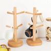 Key Hanging Display Rack Wood Coffee Tea Cup Rack With 6 Hooks Storage Holder Stand Home Kitchen Tree Shape Mug Drinkware Shelf