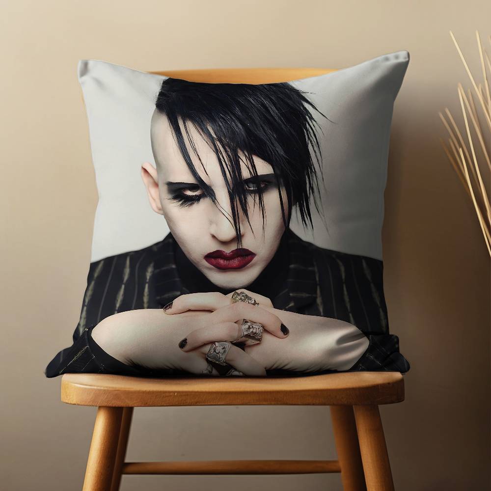 Наволочка для декоративной подушки с изображением певца M-Marilyn M-Manson Для 45*45см, 55*55см, 30*30см Для домашнего декора спальни И Защитник