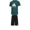 adidas Мягкая минималистичная футболка с коротким рукавом для тхэквондо, удобные модные полосатые шорты, повседневный спортивный костюм ADICLTS24TKP-GRW+S21ATMSH2T-BW