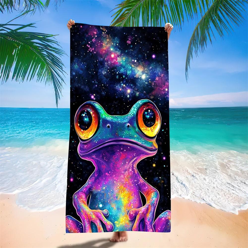Popular And Interesting Frog Beach Towels, European And American Microfiber Bath Towels