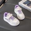 Girls Soft Sole Casual Sneakers Fall Kids Fashion White Shoes With Cartoon Print