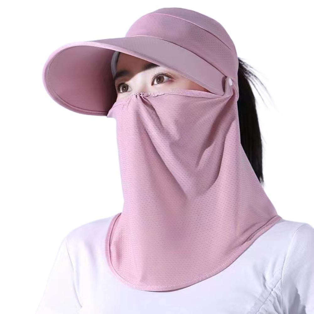 Face Protection Women Sun Hat Wide Brim Face Cover Hat Portable Empty Top Hat Summer