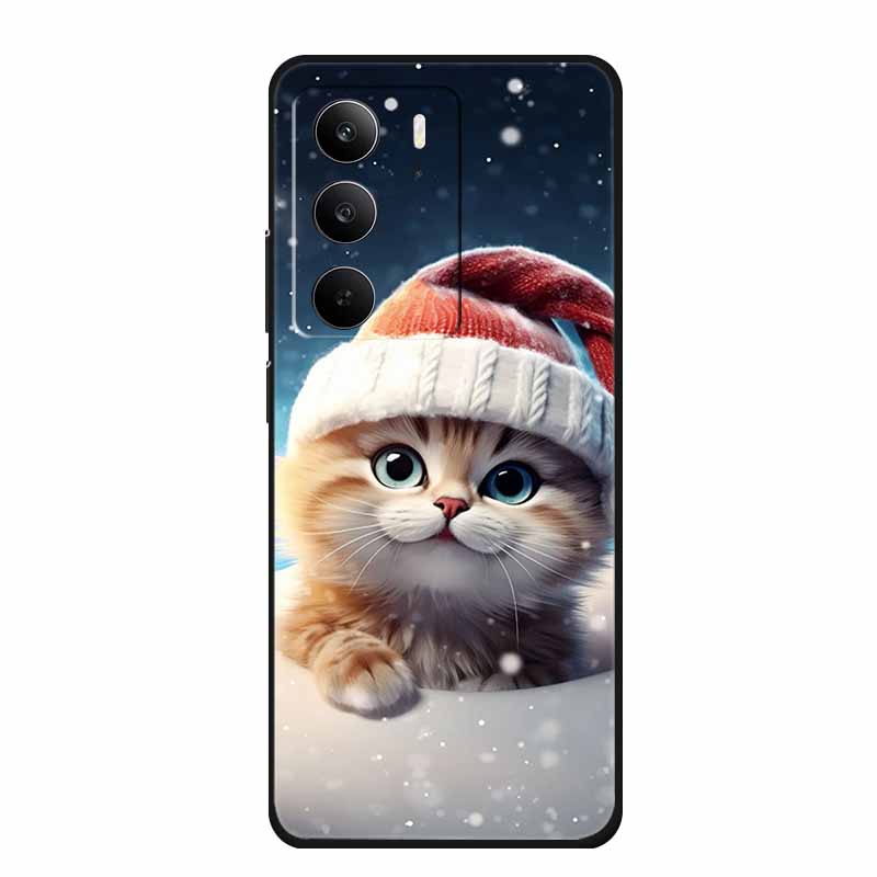 Чехол для телефона Realme C75 6.72" Модный Черный Силиконовый Мягкий Чехол-бампер Для Realme C75 C75x V70s 14x Задняя крышка Чехол C 75 Защитный
