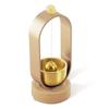 HYCALY Buddhist Altar Bell, Pet Bell: Small and Beautiful Sound. Modern Orin, Made of Brass and Natural Wood, Protects Against Evil, Good Luck, and Pr