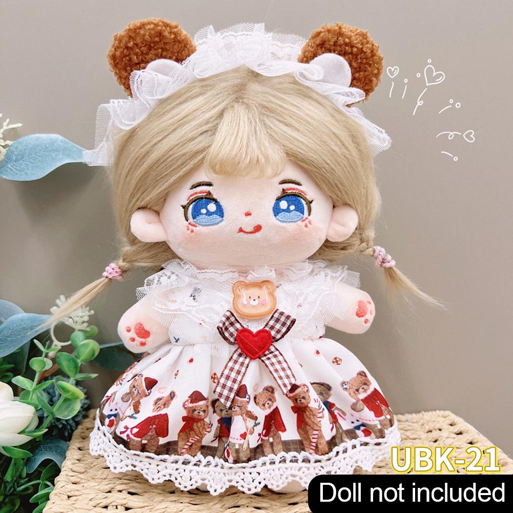 20 см хлопковый комбинезон для кукол из мультфильма, сменный наряд для плюшевой куклы, платье Лолиты, аксессуары для игрового домика, мини-одежда