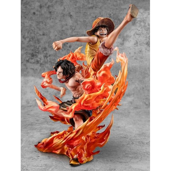 MegaHouse Luffy & Ace One Piece Figure - Pirate Portrait - Neo Maximum - Brotherly Bond - 20th Limited Ver. 9.7 inch Multicolor MH716454