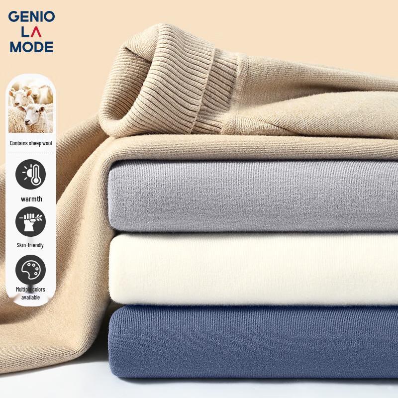 Мужской зимний термотрикотажный свитер с высоким воротником GENIOLAMODE