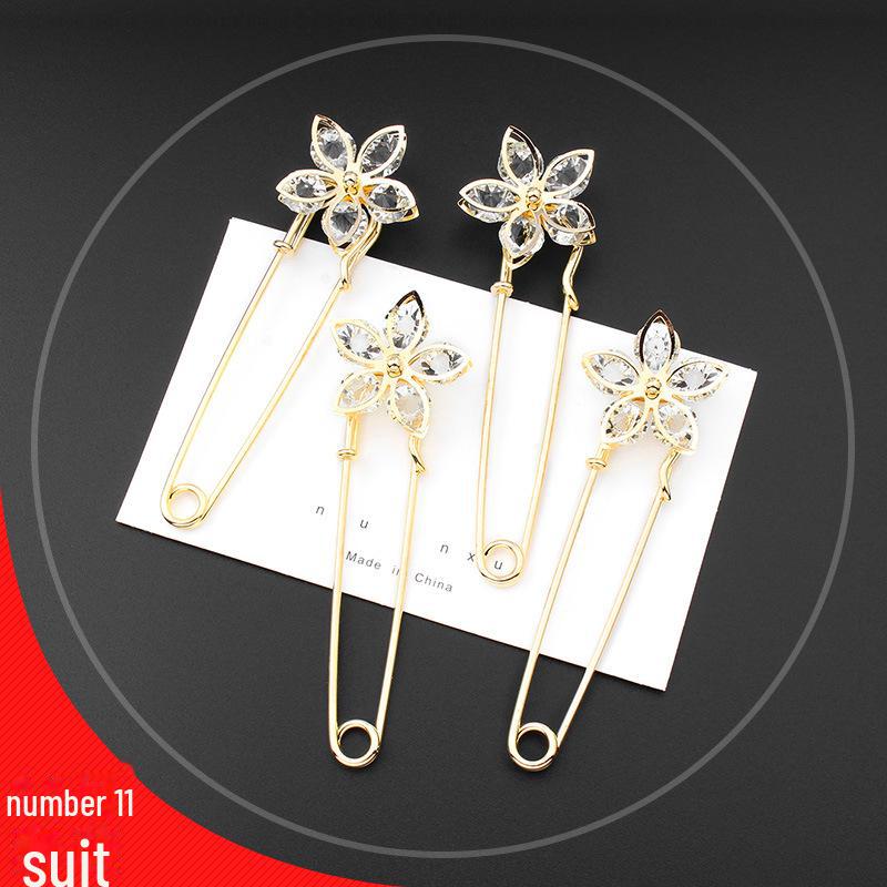 Pearl Brooch Skirt Waist Anti-Exposure Pin and Decorative Shirt Collar Button