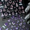 Рождественские объемные наклейки для нейл-арта Сказочный замок Рождественская елка Снежинка Самоклеящиеся наклейки для маникюра Украшение для ногтей