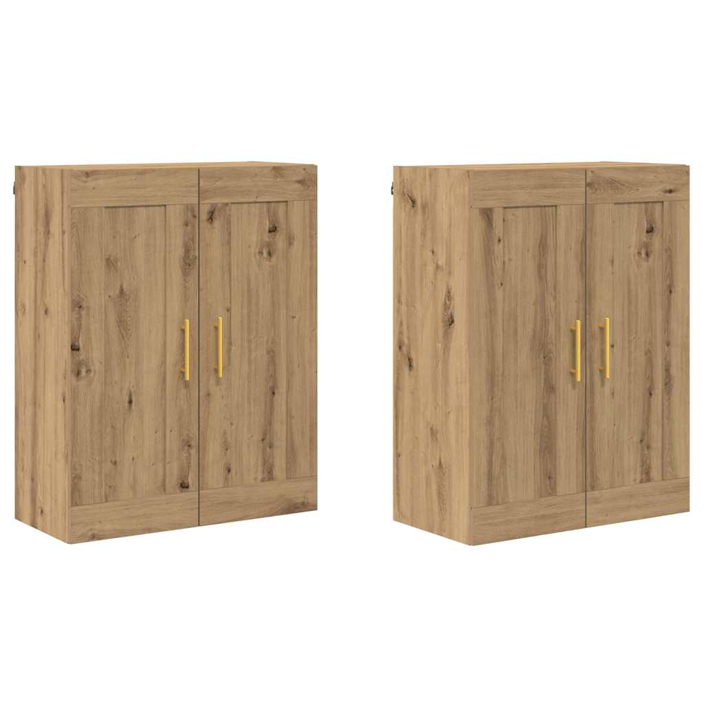 Wall Mounted Cabinet 2 pcs Artisan Oak Finish 69.5 x 34 x 90 cm