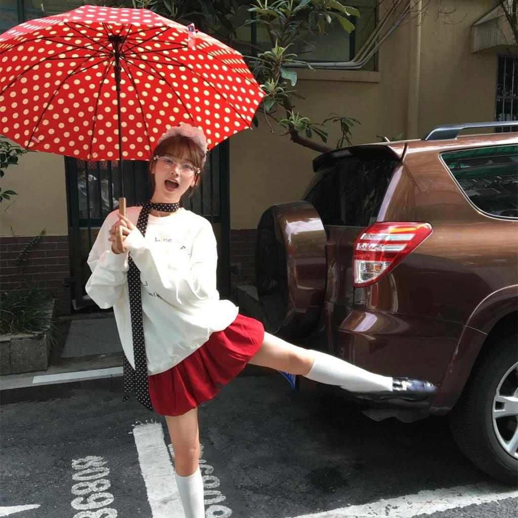 French Black and White Polka Dot Thin and Narrow Strip Necklace Tie Neck High-end Hanging Neck Fashion High-end Silk Scarf Temperament Necklace