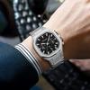 CURREN Роскошный бренд квадратные винтажные кварцевые часы светящиеся модные часы с циферблатом даты из нержавеющей стали хронограф для мужчин и женщин 8459