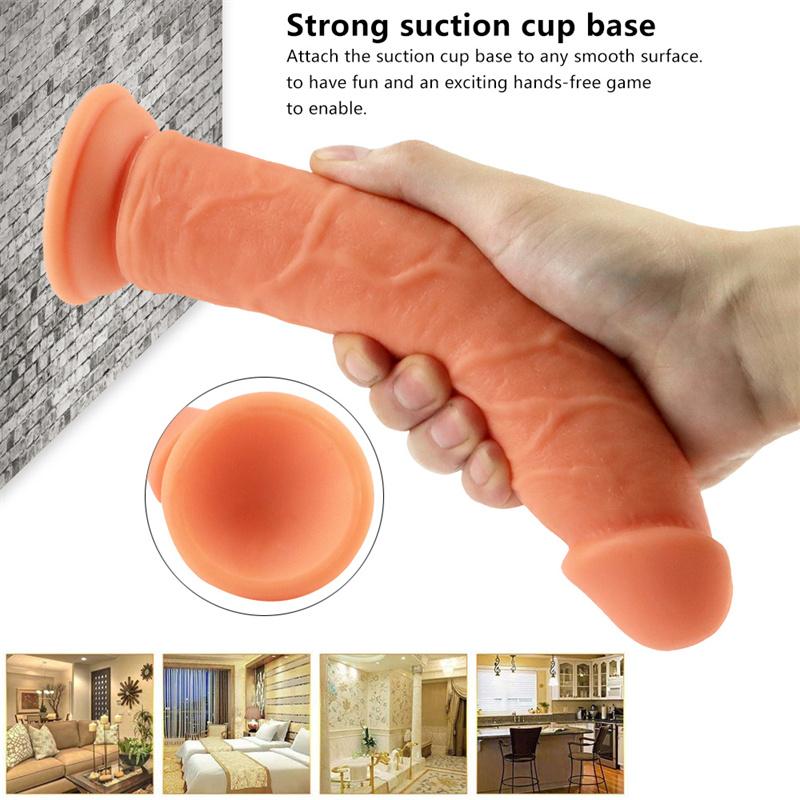 Устройство для женской мастурбации Без яиц Супермягкий силикон Экстрамягкий Мягкая имитация члена Большая вагина