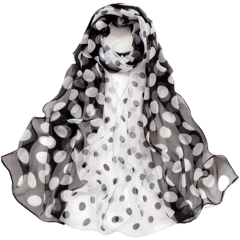 160CM Polka Dot Scarf Sunscreen Shawls Wraps Head Wraps New Women's Scarves Air Conditioner Shawl