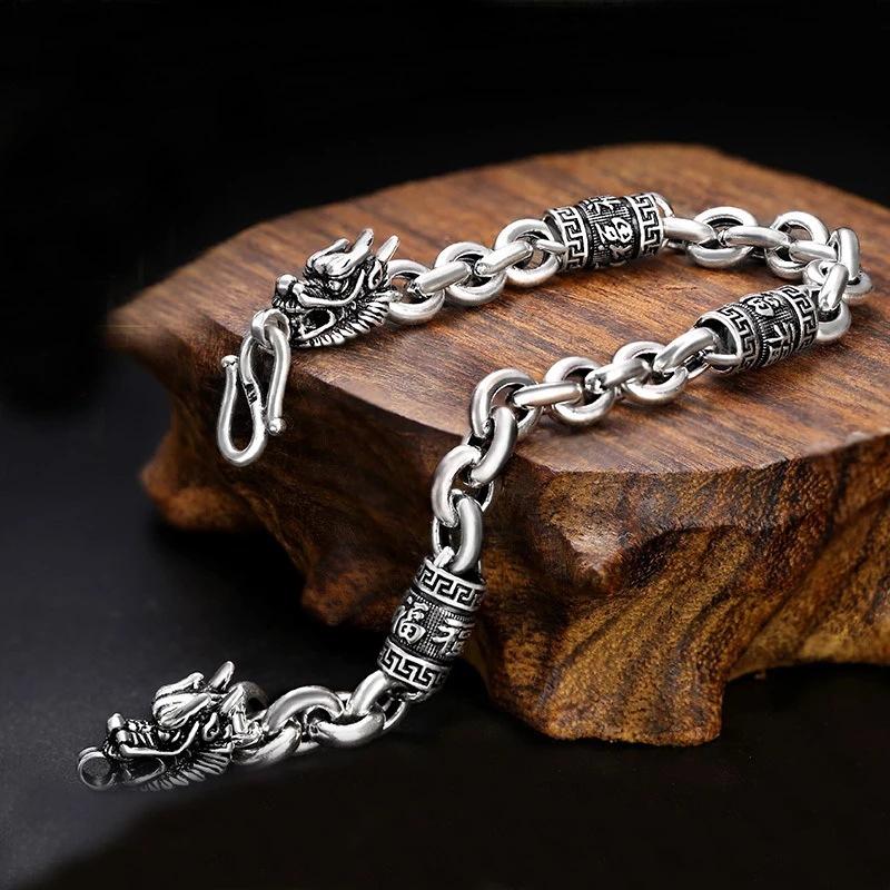 Fu Zi Dragon Head Bracelet Male Dominance Social Trendy Male Ethnic Style Simple Retro Bracelet