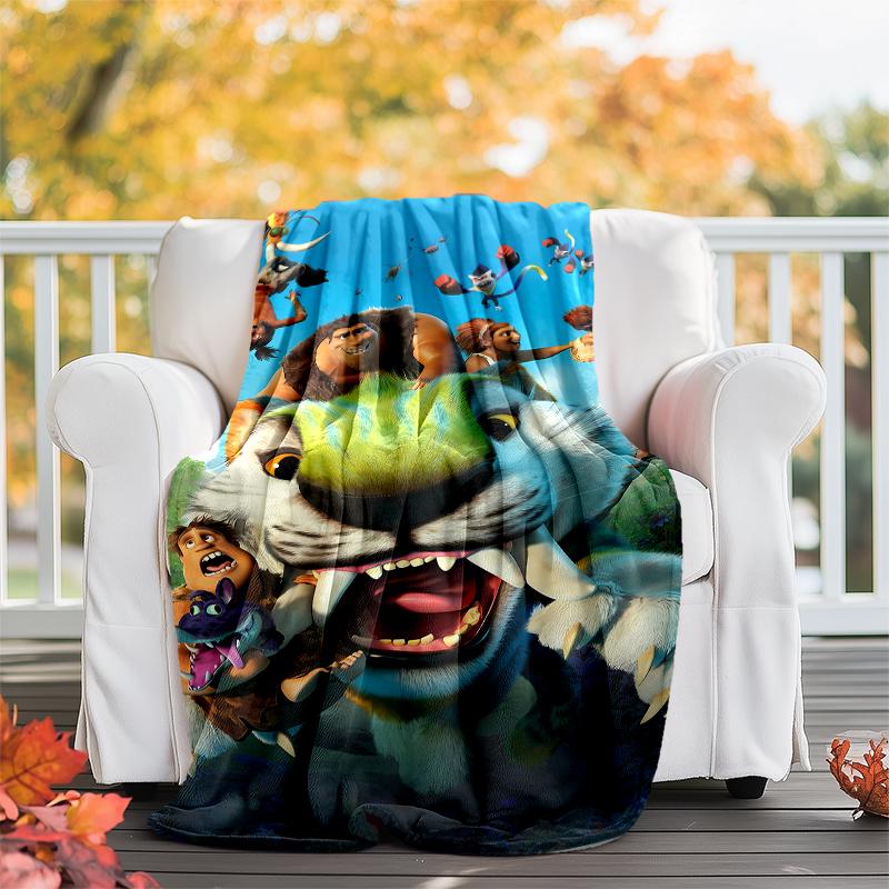 The Croods Theme Printed Blanket - Perfect for Couch, Bed, Travel & Outdoor Use | Machine Washable, Cozy & Durable.