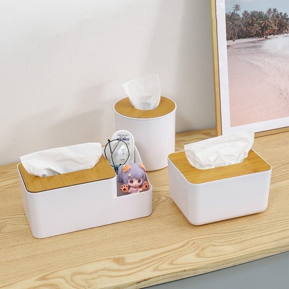 Wooden Cover Paper Box Japanese Style Tissue Case Home Accessory Napkin Holder Table Decoration