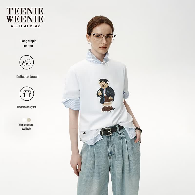 Teenie Weenie Women's Bear Graphic Short Sleeve T-Shirt