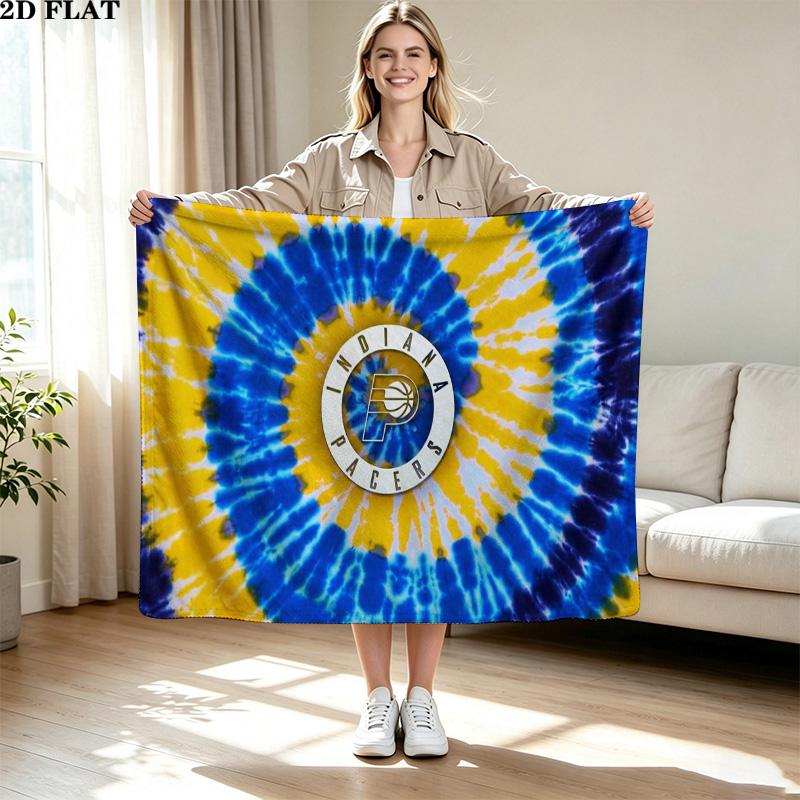 Indiana Pacers Logo Print Flannel Blanket High Quality Warm Comfortable Cover for All Seasons Perfect for Gifts Home Decor