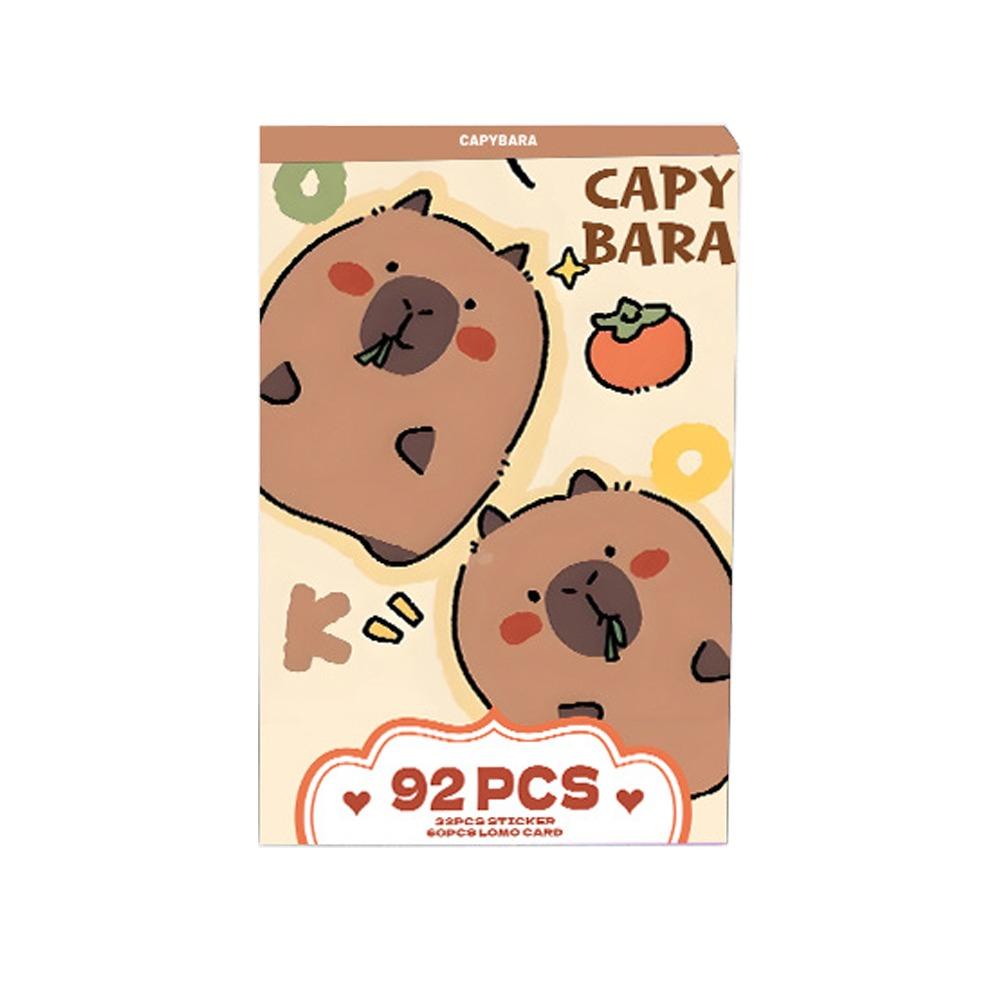 Блестящие фотокарточки с капибарами Мультяшные коллекционные карточки с капибарами Игрушечные ломо-карточки Kawaii