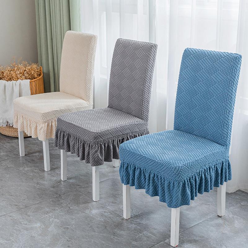 1 шт. эластичный мягкий антигрязный чехол для сиденья для столовой, гостиной, украшения, юбки, чехлы для стульев