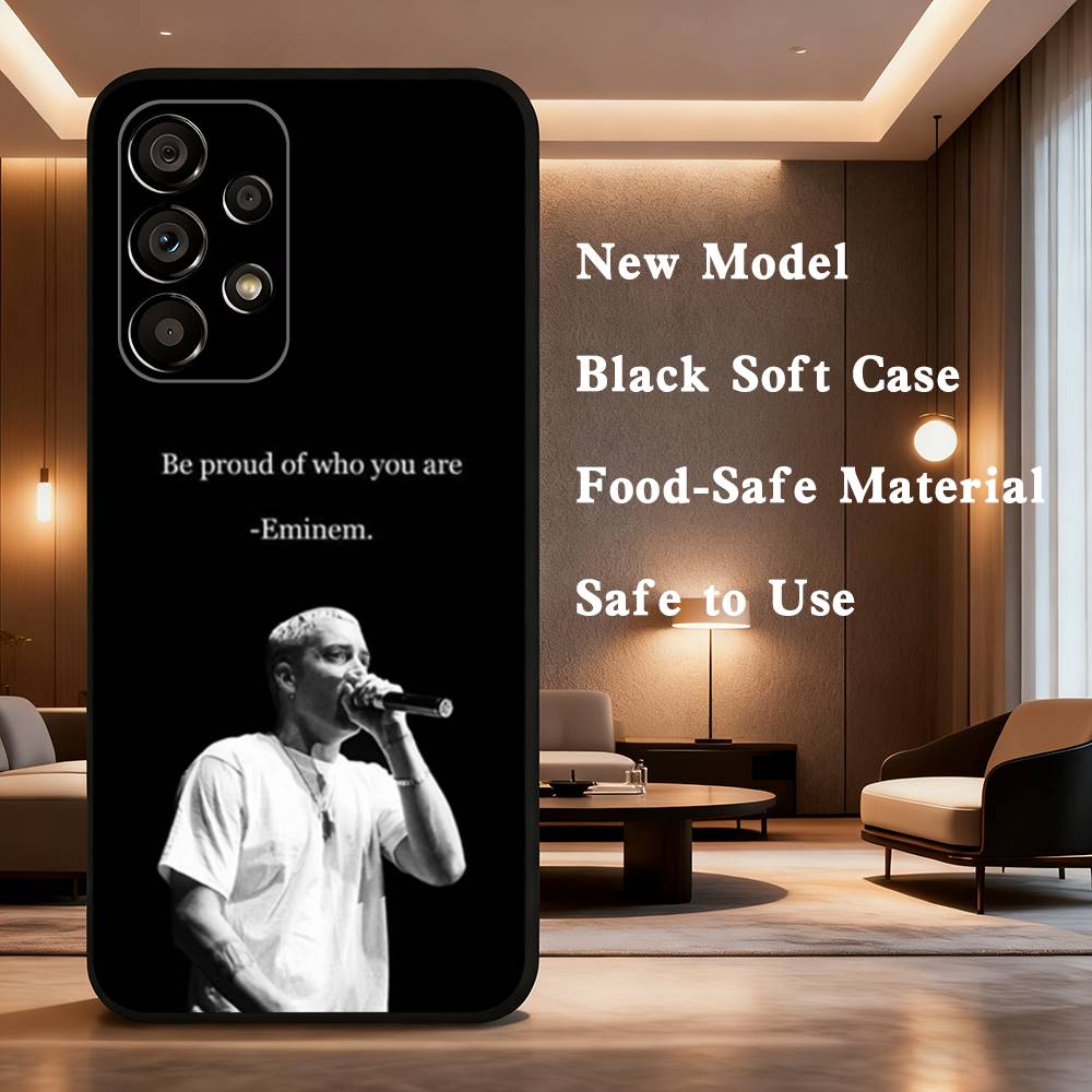 Singer E-Eminem-ES Cool  Phone For Samsung Galaxy A53,31,52,72,41,22,73,32,71,Note,J7,8,9,5G Soft Black Silicone Case