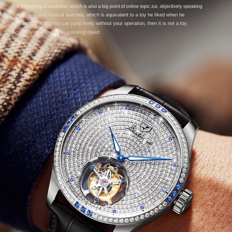 JINSHIDUN Брендовые часы Tourbillon Brick Механические часы Модные трендовые мужские часы