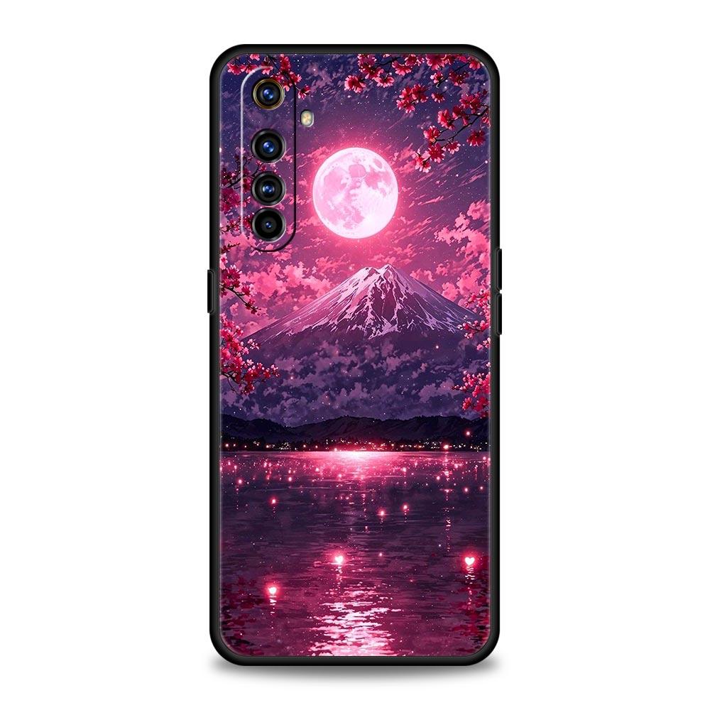 Розовый закат в горах Чехол для Realme C67 C63 C55 C53 C35 C25 C21 GT 2 3 5 6 10 11 12 13 Pro Plus 5G Мягкий ТПУ Чехол для телефона Fundas