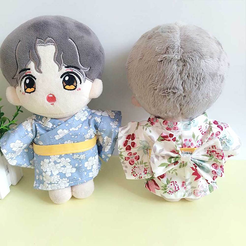Niannyyhouse 20cm Doll Clothes for Stuffed Animals Ancient Kimono Belt Cotton Doll Clothes Dress-up (a-4)