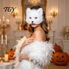 Theme Party Costume Accessories Plush Fox Cosplay Mask, Fluffy Tail, Costumes Props, Fuzzy Animation Lovers Gift Mask for Anime Convention And