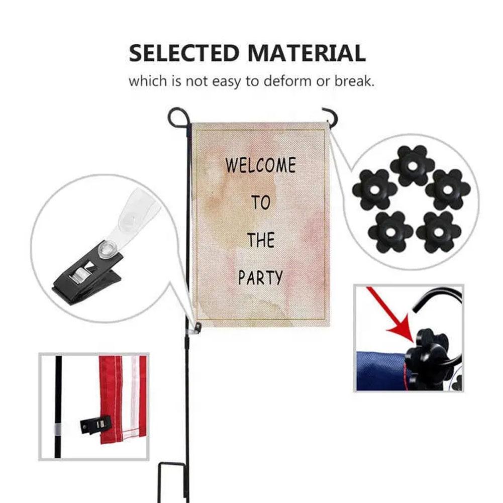 Премиум черный садовый флаг фиксаторы и зажимы 5 шт. набор использовать флагшток и на газон ветер для анти Ya G8W1