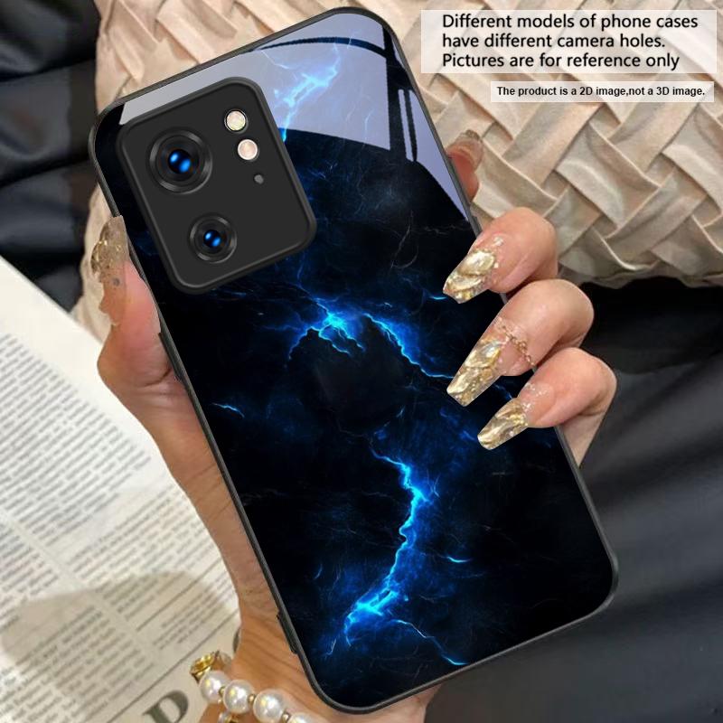 Мраморная текстура с разводами Для Motorola Moto Edge 20 Lite 30 Pro 40 Neo 50 Ultra X30 Pro G14 G22 G24 G75 G84 G85 Стеклянный чехол для телефона