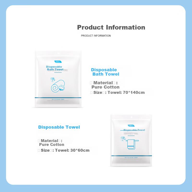 Xinqin Disposable Cotton Face Towels for Travel And Hotel Use, Thick And Large Portable Soft Cotton Wipes, Pack of 10, 30*60cm