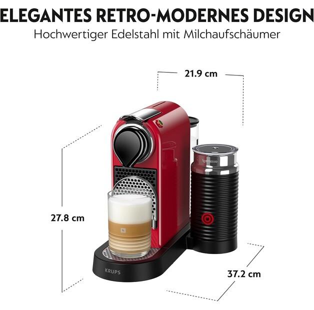 Capsule Coffee Machine Krups XN 7615 New CitiZ & Milk Cherry Red
