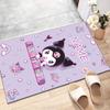 Custom Kuromi Mat Personalized Name, Polyester Washable Indoor Entryway Rug, Gift for Christmas, Easter, Thanksgiving Day