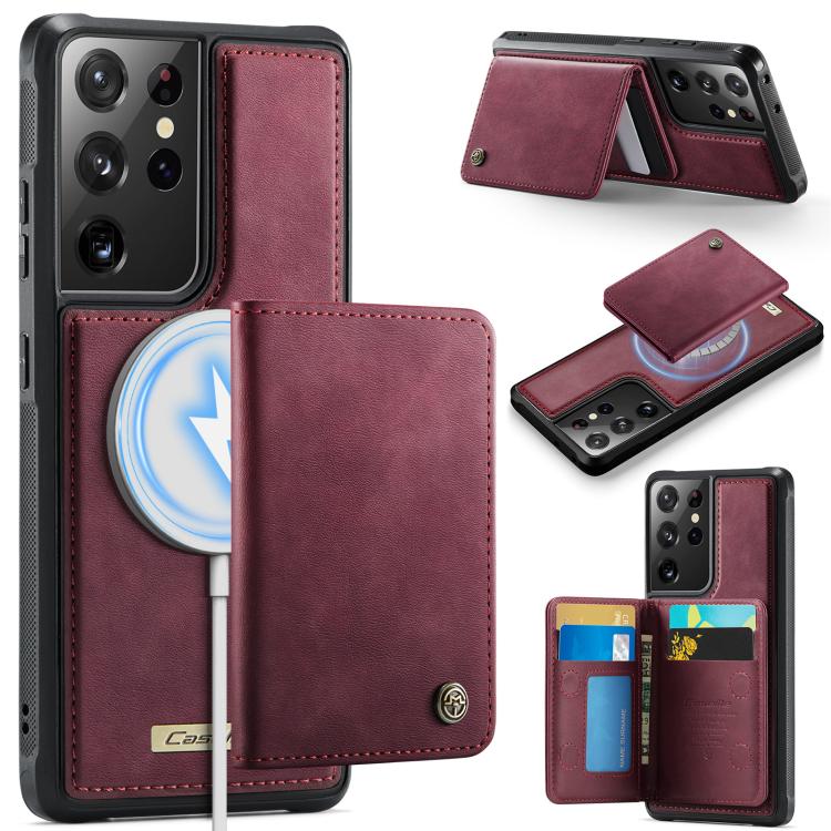 CaseMe Me80 Magnetic RFID Wallet Phone Case For Samsung Galaxy S24 FE 5G, Detachable Multi Card Slot Kickstand Anti-Theft Cover