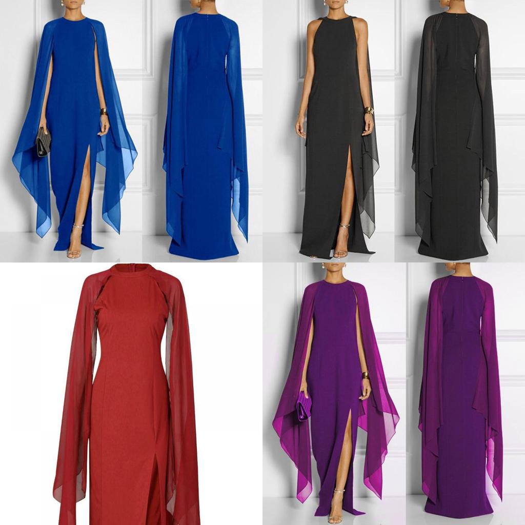 Womens Size Plus Chiffon Mosaic Dress Long Dress Atmosphere Dress Fan Female