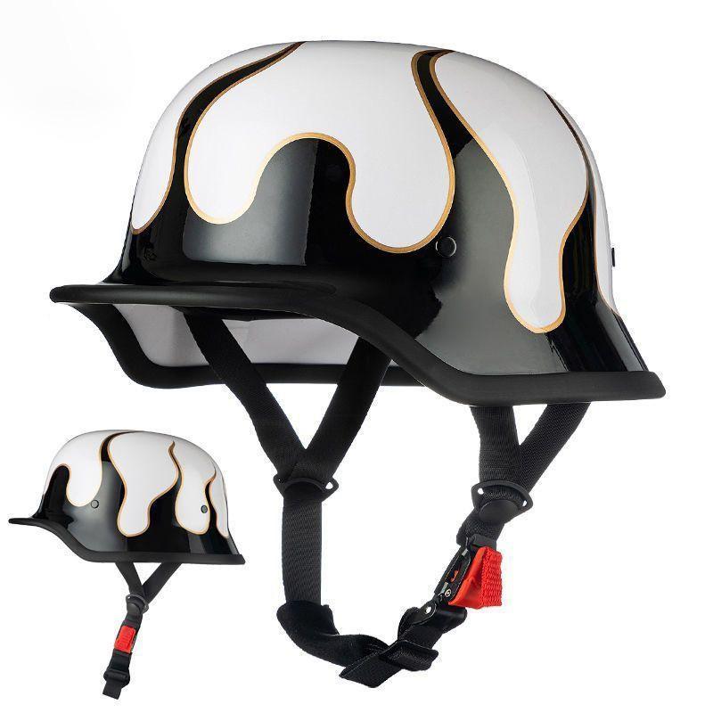 German Style Military Helmet Retro Half Face Motorcycle ECE Certified Adult Commute All Season