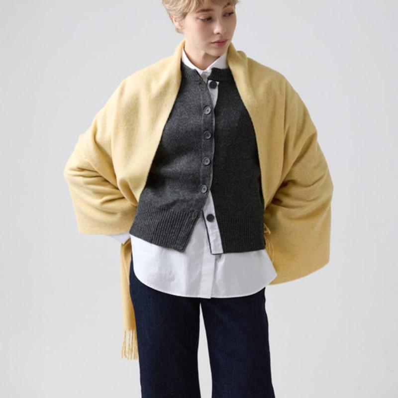 ABRAHAM MOON Merino Wool Shawl 70cm - Sand