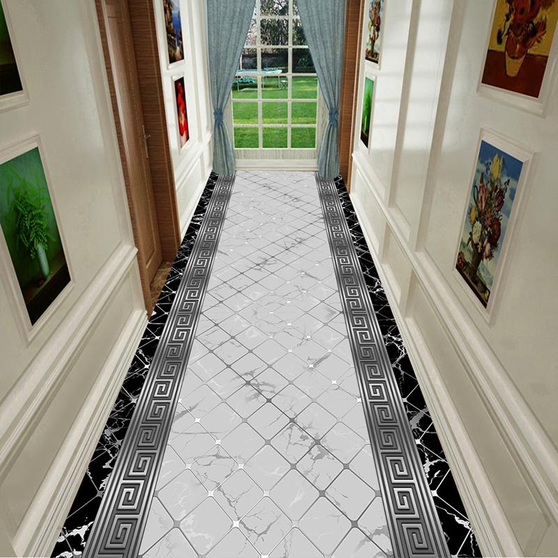 European Style Luxury Long Corridor Carpet Decoration Home Hall Runner Aisle Rugs Hotel Stair Passageway Non-slip Washable Mat