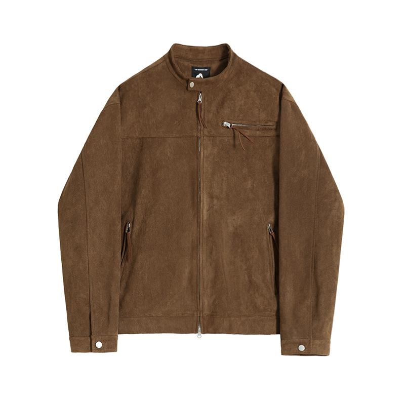 Stand Collar Short Jacket Men's Spring Loose Top Korean Style Trendy Jacket