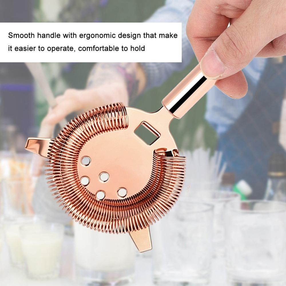 Stainless Steel Cocktail Strainer Rose Gold Filter Bar Tool Drink Strainer Bartenders