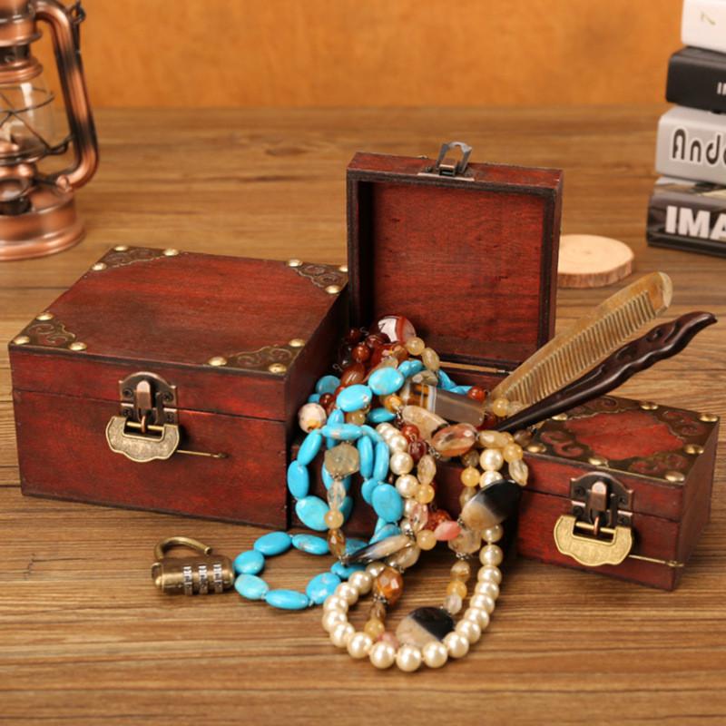 Vintage Storage Wooden Box With Lid For Bedroom Desk Organization And Decor Home