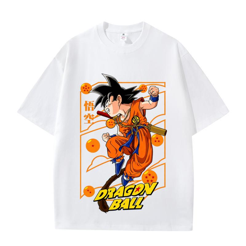 Dragon Ball Goku Anime Print Funny Tops Summer New T-shirt Unisex Dragon Ball Cotton T-shirt