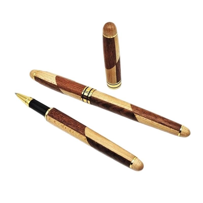 Wood Gel Pen Aesthetic Neutral Pen Black Ink Pen Writing Pen Gift Pen Journaling Pen for Student Teacher